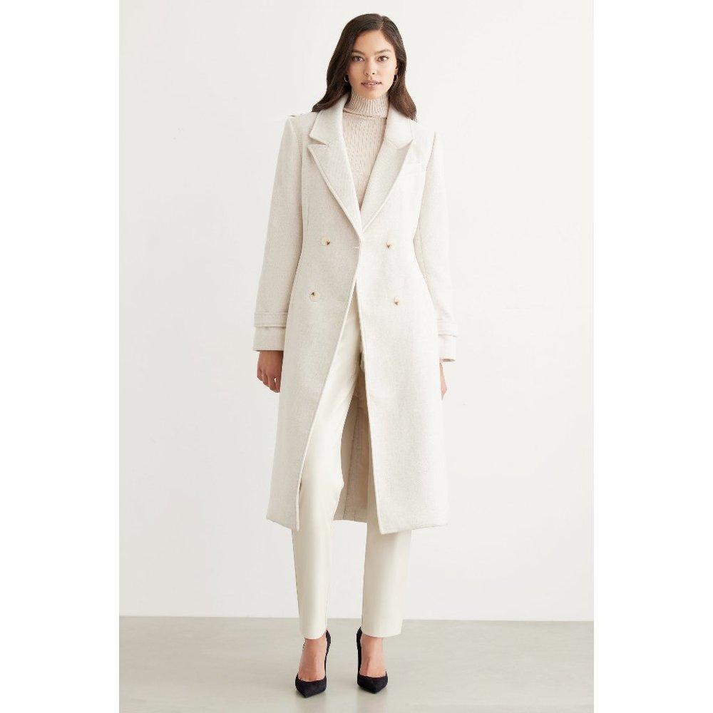 structured belted long wool Coat Dynamite